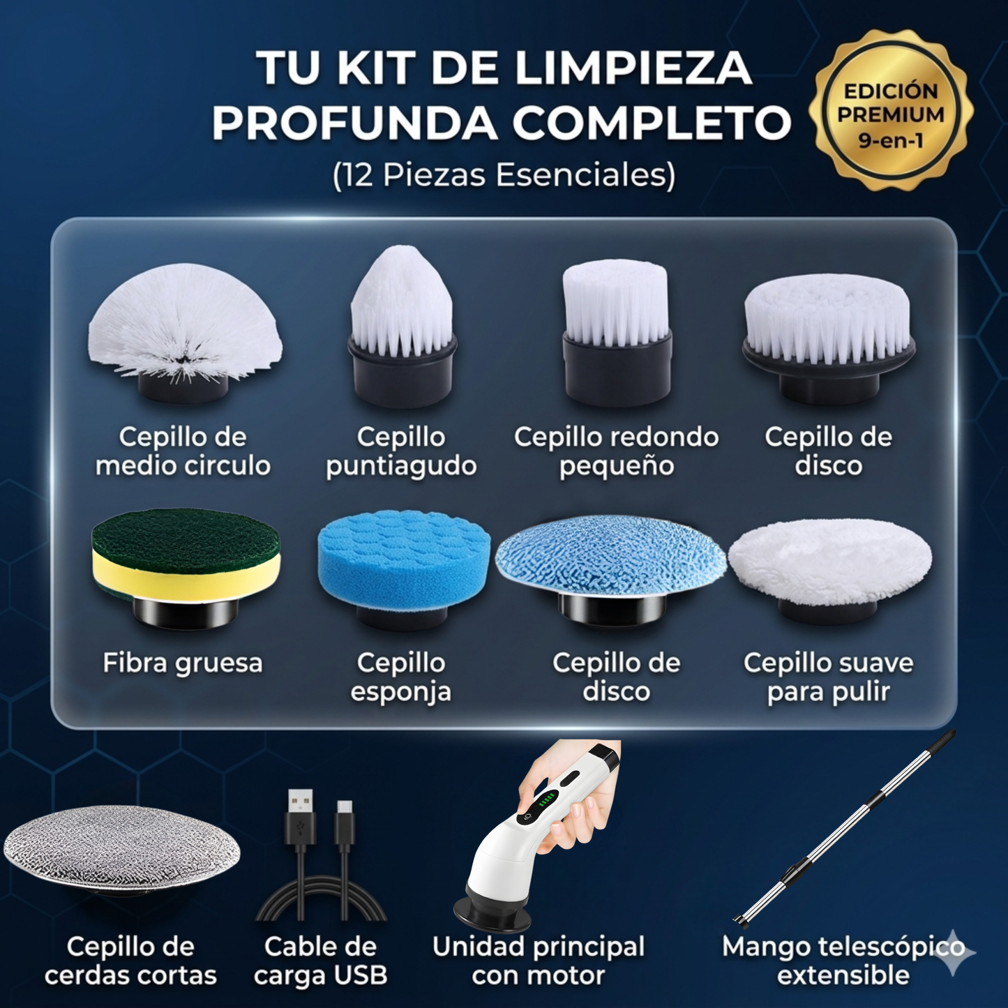 Cepillo Eléctrico de Limpieza Multifunción 9 en 1